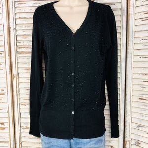 NWOT Maddison Black Sparkle Front Cardigan